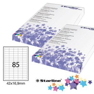 ETICHETTA ADESIVA BIANCA 100FG A4 42X16,9MM (85ET/FG STARLINE COD. X210ODC538