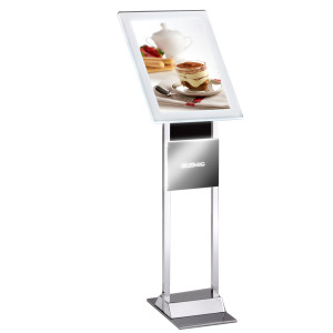 LEGGIO A LED DA TERRA H110CM CON CORNICE A3 MENU BOARD LEDMAG