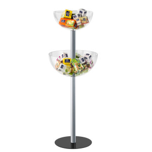EXPO CONTENITORE CON 2 SEMISFERA D40CM / D50CM - H116CM COD. SPH402/F4050
