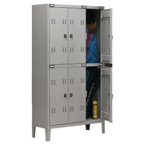 ARMADIO SPOGLIATOIO METALLO A 6 POSTI 102X35CM H180CM GRIGIO