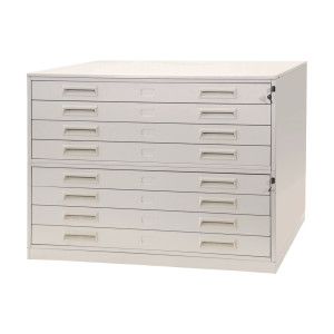 PORTADISEGNI ORIZZONTALE A 8 CASSETTI PER FOGLI A0 METALLO 137X96X122CM COD. D7283