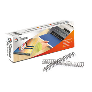 SCATOLA 50 DORSI METALLO 10MM BIANCO 34 ANELLI TITANIUM COD. DOR.MET 10W