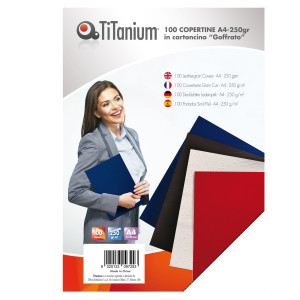 100 COPERTINE A4 CARTONCINO GOFFRATO 250G ROSSO TITANIUM COD. PB250-12T