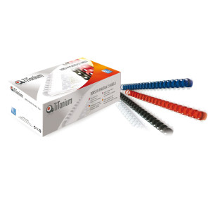 100 DORSI PLASTICI 21 ANELLI 6MM ROSSO TITANIUM COD. PB406-03T