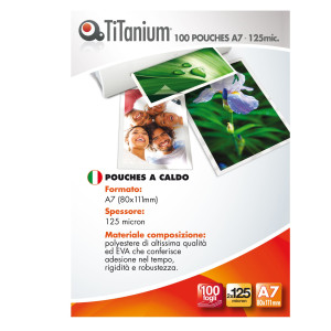 100 POUCHES 80X111MM (A7) 125MY TITANIUM COD. PP525-05T