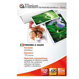 100 POUCHES 60X90MM 125MY BUSINESS CARD TITANIUM COD. PP525-08T
