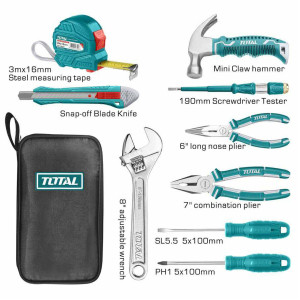 SET 9 ACCESSORI CACCIAVITI E PINZE PROFESSIONALI TOTAL COD. 12355180