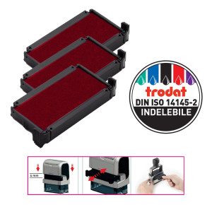 BLISTER DA 3 TAMPONI 6/4910 ROSSO TRODAT COD. 1428