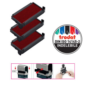 BLISTER DA 3 TAMPONI 6/4911 ROSSO TRODAT COD. 1492