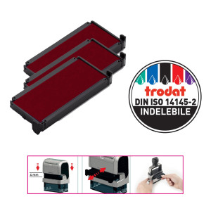 BLISTER DA 3 TAMPONI 6/4913 ROSSO TRODAT COD. 1499