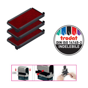 BLISTER DA 3 TAMPONI 6/4915 ROSSO TRODAT COD. 1513