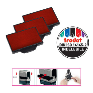 BLISTER DA 3 TAMPONI 6/56 ROSSO TRODAT COD. 1531