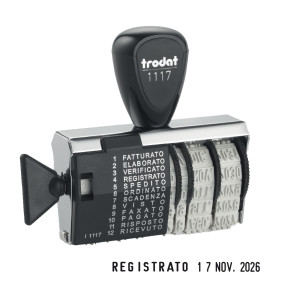 TIMBRO 1117 MANUALE DATARIO +POLINOME 4MM TRODAT COD. 54349.