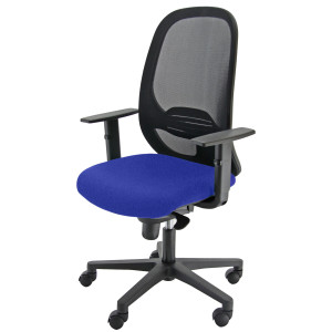 SEDIA OPERATIVA ANDY BLU E SCHIENALE RETE NERA C/BRACC. COD. AND/BR2D/EB
