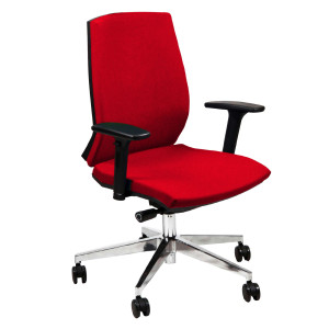 POLTRONA SEMIDIREZIONALE LARISSA LR1S ROSSO CON BRACCIOLI REGOLABILI COD. LA1/BR2D/IR