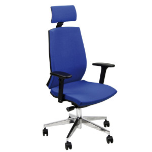 POLTRONA SEMIDIREZIONALE LARISSA LR1SB BLU C/BRACCIOLI REGOLABILI E POGGIATESTA COD. LA1PG/BR2D/SB