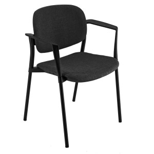 POLTRONCINA VISITATORE STEP NERO C/BRACC. COD. SPNSBR-N