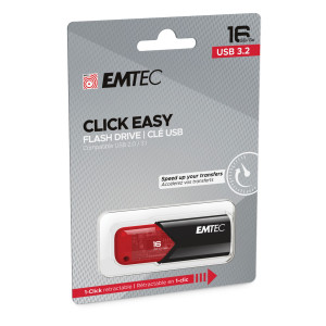 EMTEC MEMORIA USB B110 USB3.2 CLICKEASY 16GB ROSSA COD. ECMMD16GB113