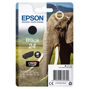 CARTUCCIA NERA CLARIA PHOTO HD SERIE 24 ELEFANTE COD. C13T24214012