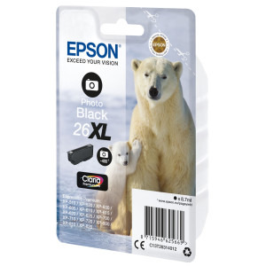 CARTUCCIA NERO-FOTO EPSON CLARIA PREMIUM SERIE 26XL/ORSO POLARE IN BLISTER R COD. C13T26314012