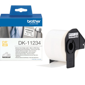 BROTHER 260 ETICHETTE ADESIVE PER BADGE DA APPLICARE SUI VESTITI 86 X 60 MM COD. DK-11234