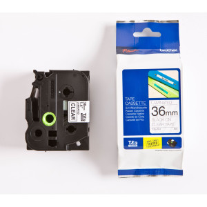 NASTRO BROTHER TZE161 36MMX8MT NERO/TRASPARENTE COD. TZ-E161