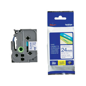 NASTRO LAMINATO BROTHER TZE-252 24MMX8MT BLU/BIANCO COD. TZE253