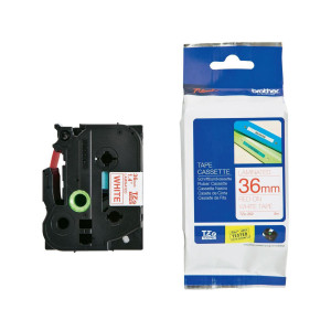 NASTRO LAMINATO BROTHER TZE-262 36MMX8MT ROSSO/BIANCO COD. TZE262