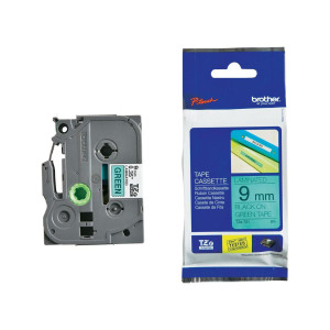 NASTRO LAMINATO BROTHER TZE-721 9MMX8MT NERO/VERDE COD. TZE721