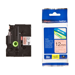 NASTRO LAM. FLUORESCENTE TZE-B31 12MMX5MT NERO/ARANCIO FLUO COD. TZEB31