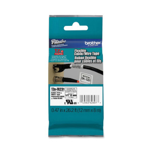 NASTRO LAM. FLESSIBILE TZE-FX231 12MMX8MT NERO/BIANCO COD. TZEFX231