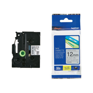NASTRO METALLIZZATO OPACO TZE-M931 12MMX8MT NERO/ARGENTO OPACO COD. TZEM931