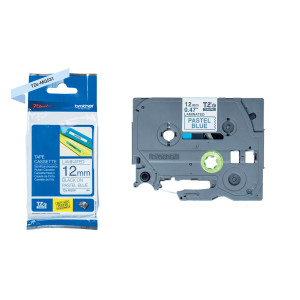 NASTRO BROTHER LAMINATO PASTELLO DA 12 MM SCRITTA NERA SU FONDO BLU (4M) COD. TZEMQ531