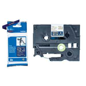 BROTHER NASTRO TZERN34 IN TESSUTO DA 12 MM ORO SU BLU (4M) COD. TZERN34
