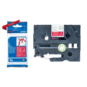 BROTHER NASTRO TZERW34 IN TESSUTO DA 12 MM ORO SU ROSSO (4M) COD. TZERW34