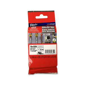 NASTRO LAM.CON ADESIVO RESIST.TZE-S251 24MMX8MT NERO/BIANCO COD. TZES251