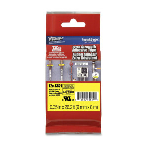 NASTRO LAM.CON ADESIVO RESIST.TZE-S621 9MMX8MT NERO/GIALLO COD. TZES621