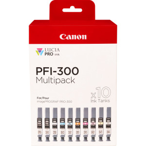 CANON CARTUCCIA PFI-300 MULTIPACK MBK/PBK/C/M/Y/PC/PM/R/GY/CO COD. 4192C008