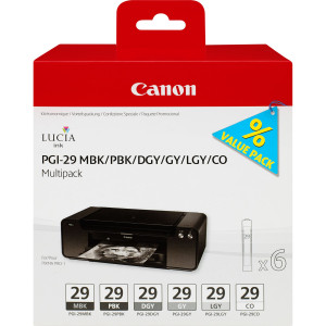 CANON INK PGI-29 MULTIPACK BK OPACO, BK PHOTO, GRIGIO, GRIGIO SCURO E CHIARO COD. 4868B018