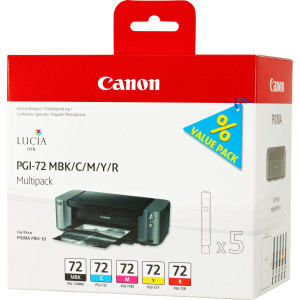 CANON PGI-72 MULTIPACK MBK/C/M/Y/R COD. 6402B009