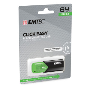 EMTEC MEMORIA USB B110 USB3.2 CLICKEASY 64GB VERDE COD. ECMMD64GB113