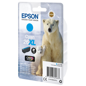 CARTUCCIA CIANO EPSON CLARIA PREMIUM, SERIE 26XL/ORSO POLARE, IN BLISTER COD. C13T26324012