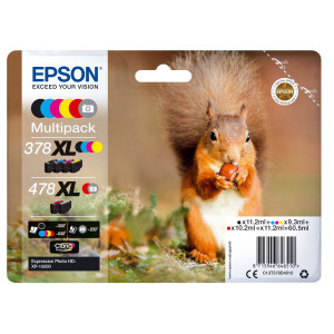 CONF. 6 CARTUCCE INK MULTIPACK 1 PER COLORE 378XL + 478XL SCOIATTOLO COD. C13T379D4010