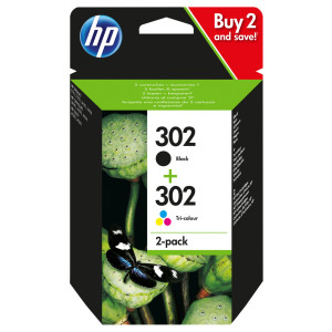 CARTUCCIA D'INCHIOSTRO CONF. DA 2 CARTICCE NERO/TRICOMIA HP 302 COD. X4D37AE