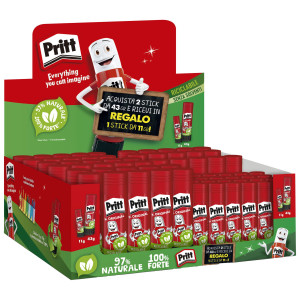 DISPLAY 50PZ COLLA STICK 43GR + 25 COLLA STICK 11GR PRITT COD. 3029504