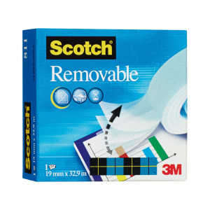 NASTRO ADESIVO SCOTCHÂ® MAGIC 811-1933 INVISIBILE RIMOVIBILE 19MMX33MT COD. 7000029163