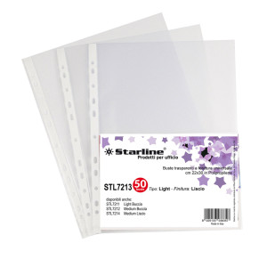 50 BUSTE FORATE 22X30 LISCIO LIGHT STARLINE COD. 662204STL