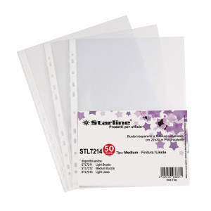 50 BUSTE FORATE 22X30 LISCIO MEDIUM STARLINE COD. 662214STL