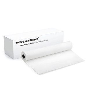 CARTA PLOTTER 914MM X 50M 80GR INKJET STARLINE COD. 3173F914050P80 CONFEZIONE DA 4