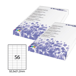 ETICHETTA ADESIVA BIANCA 100FG A4 52,5X21,2MM (56ET/FG STARLINE COD. X210ODC555